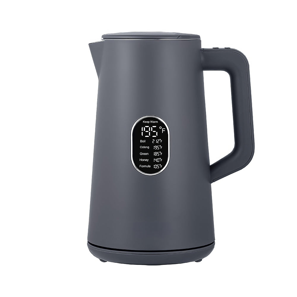 1.5L Electric Kettle Stainless Steel, Double Wall, 5-Temp LED Display