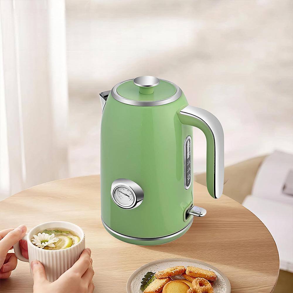 1.7L Stainless Steel Electric Kettle with Temperature Gauge, 1500W