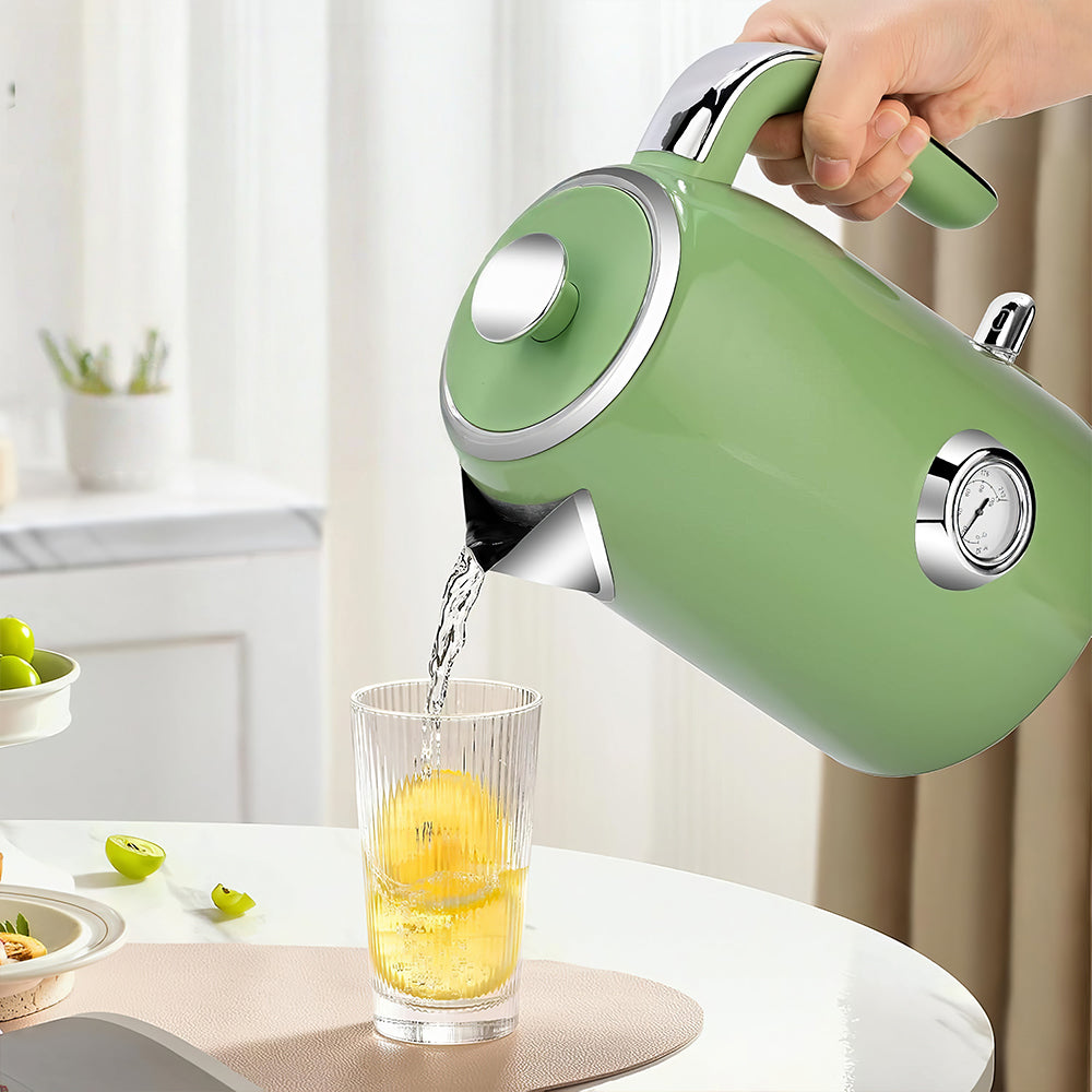 1.7L Stainless Steel Electric Kettle with Temperature Gauge, 1500W