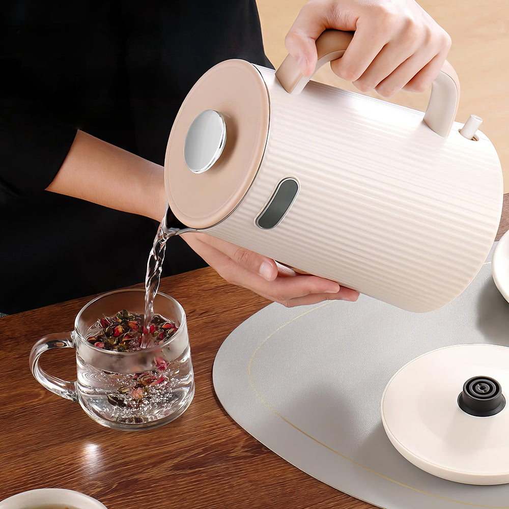1.7L Double Wall Stainless Steel Electric Kettle, 1200W Auto Shut-Off
