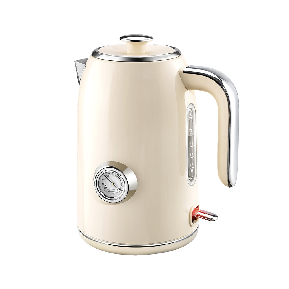 1.7L Stainless Steel Electric Kettle with Temperature Gauge, 1500W