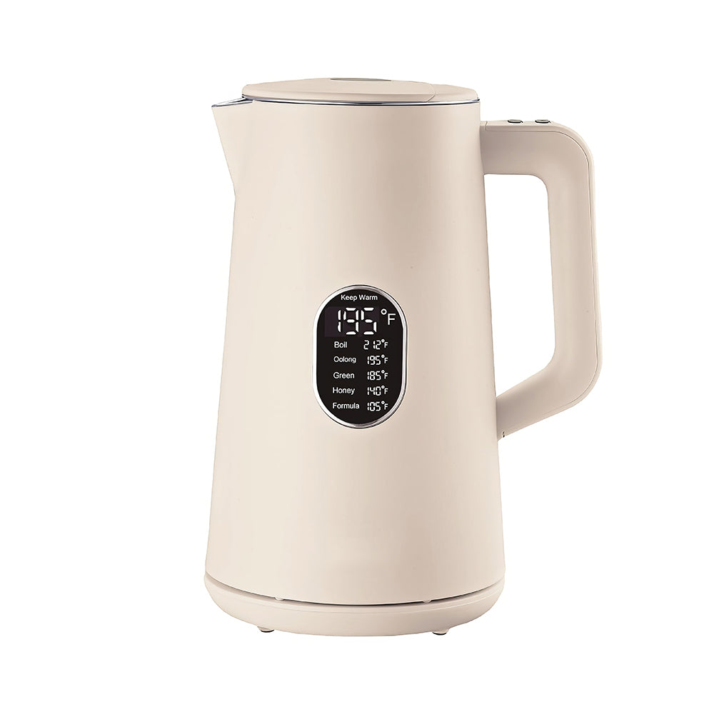1.5L Electric Kettle Stainless Steel, Double Wall, 5-Temp LED Display