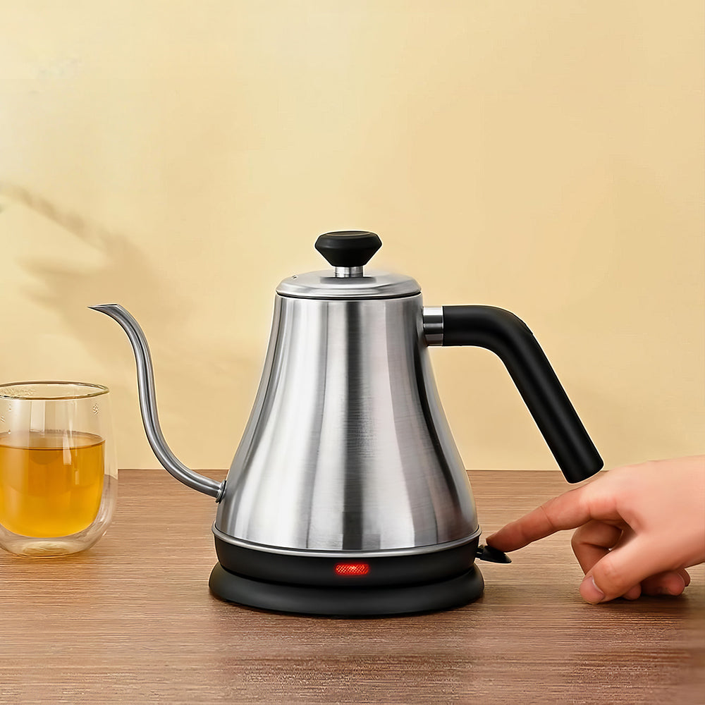 1L Stainless Steel Gooseneck Electric Kettle, 1000W Fast Heating