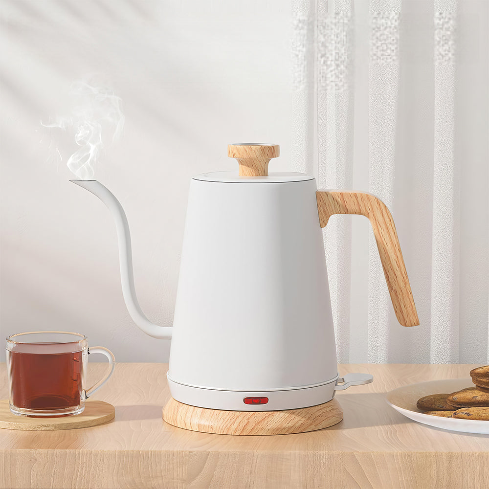 1L Gooseneck Electric Kettle with Thermometer, 1000W Auto Shut-Off