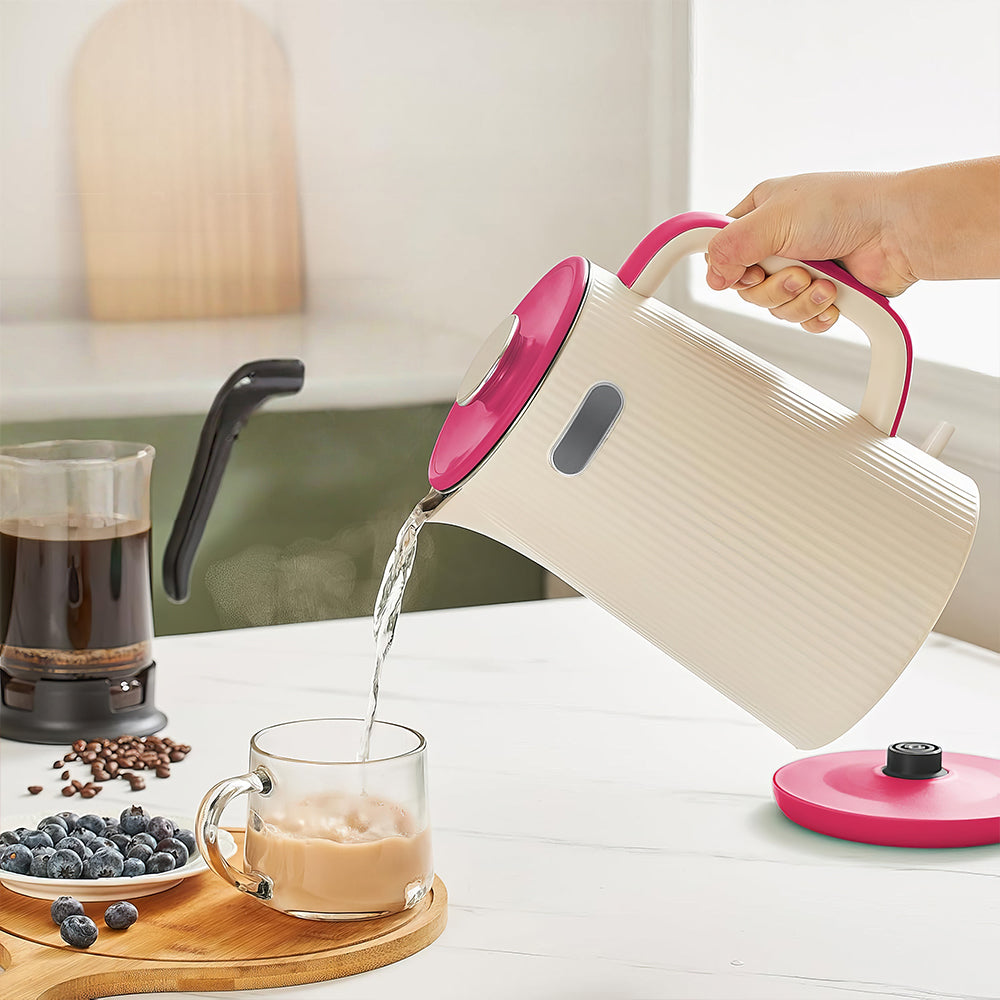 1.7L Double Wall Stainless Steel Electric Kettle, 1200W Auto Shut-Off