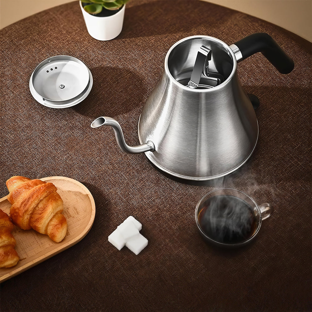 1L Stainless Steel Gooseneck Electric Kettle, 1000W Fast Heating