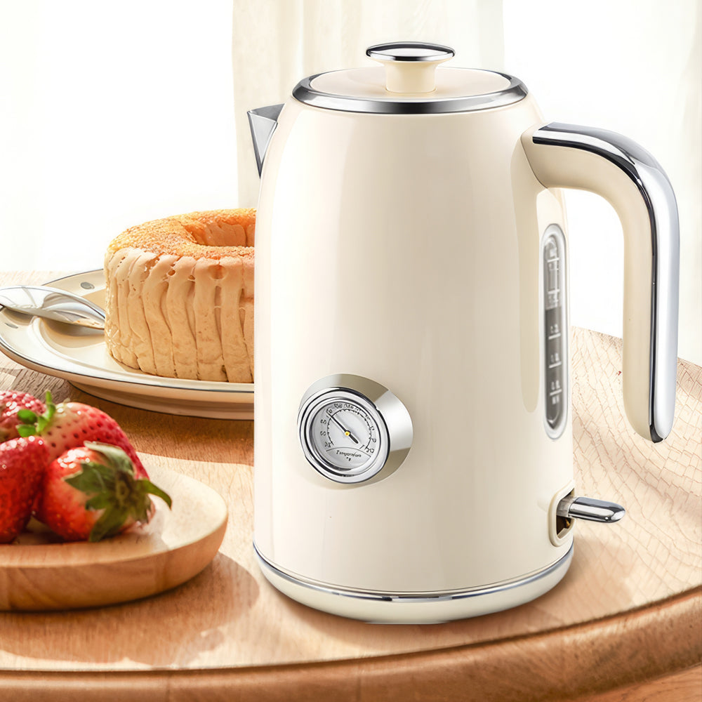 1.7L Stainless Steel Electric Kettle with Temperature Gauge, 1500W