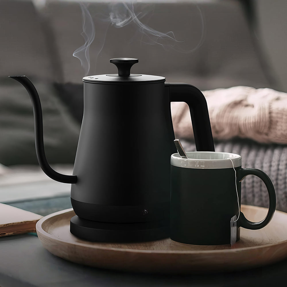 Gooseneck Electric Kettle 0.8L Stainless Steel Pour Over Coffee Kettle 1000W Auto Shut-Off