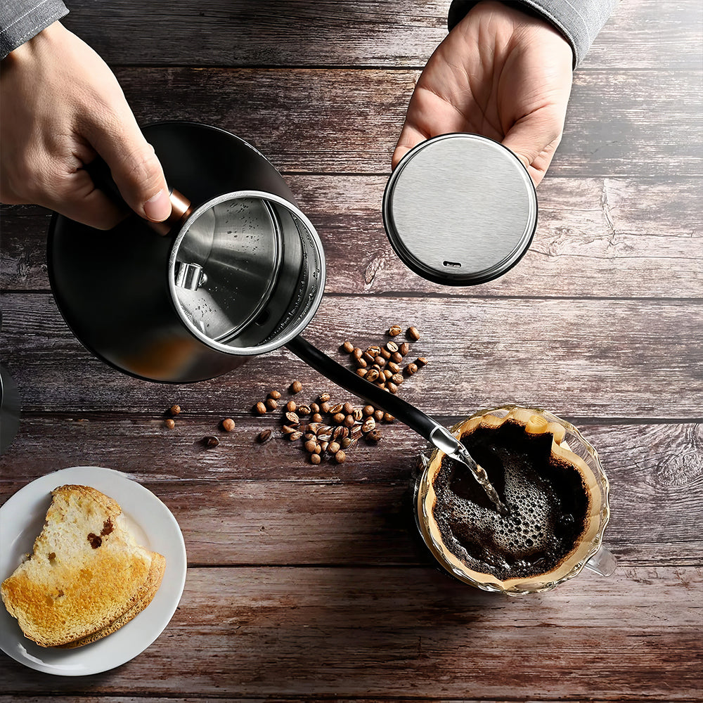 1L Stainless Steel Gooseneck Electric Kettle, 1000W Fast Heating