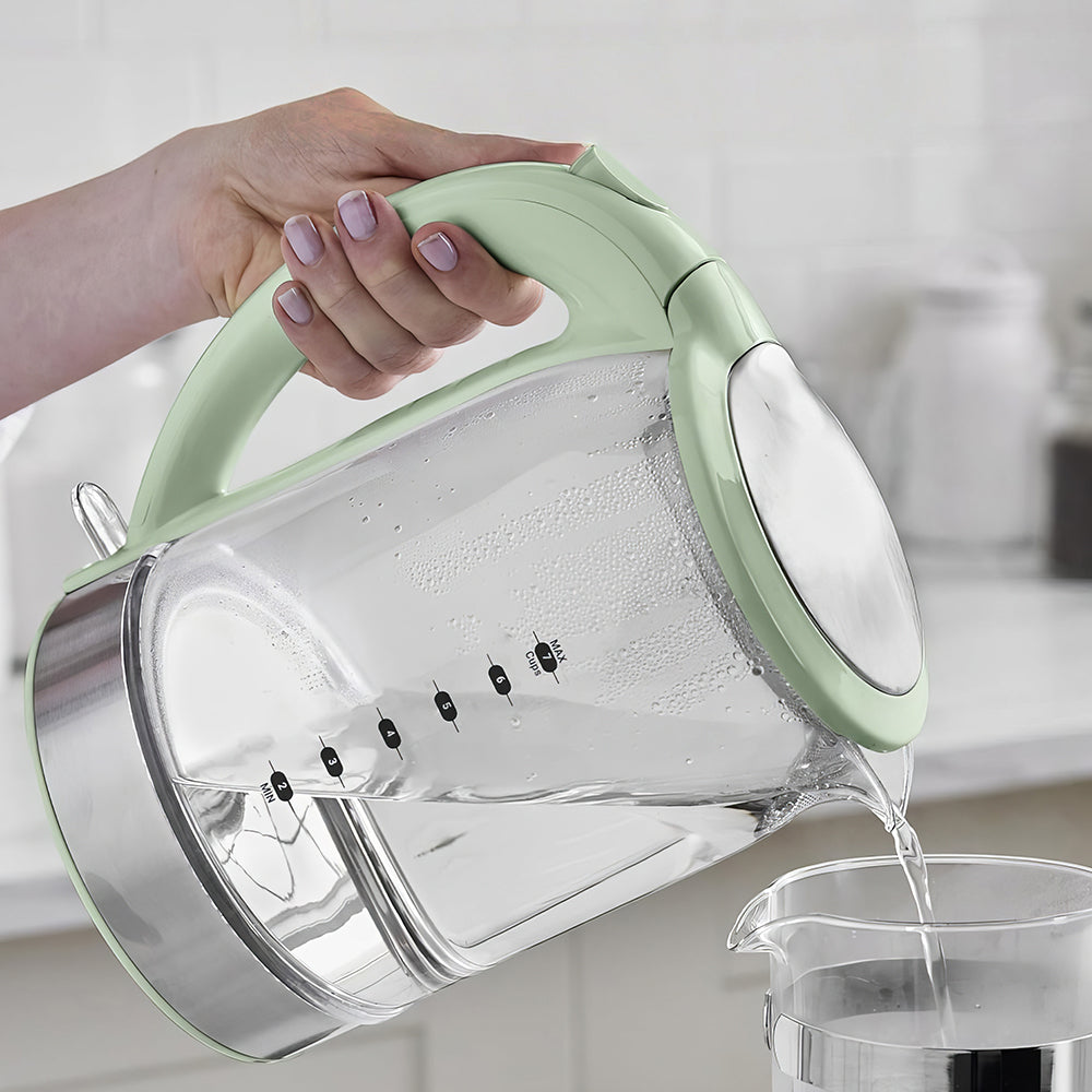 1.7L Glass Electric Kettle with LED Base, Auto Shut-Off & Filtered Spout