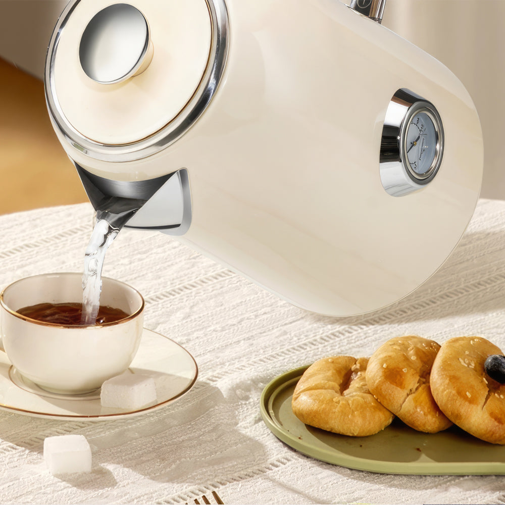1.7L Stainless Steel Electric Kettle with Temperature Gauge, 1500W